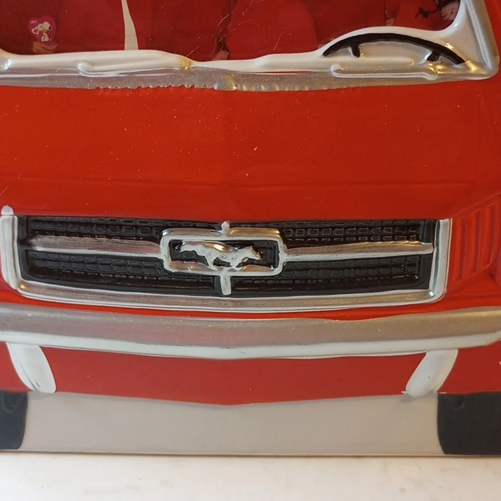Vintage Ceramic Red Ford Mustang Car 3D Picture Frame